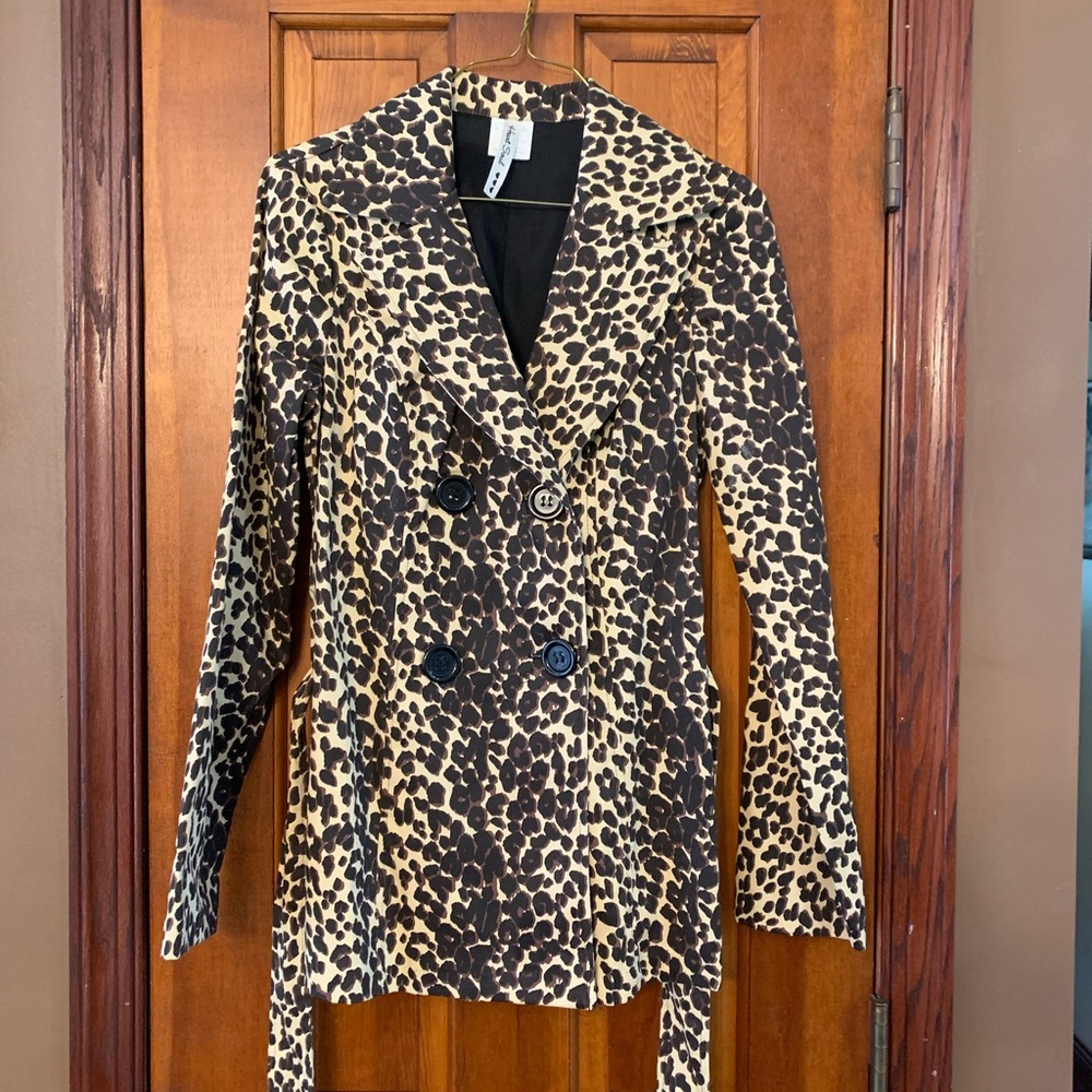 NWOT Cheetah Belted Jacket